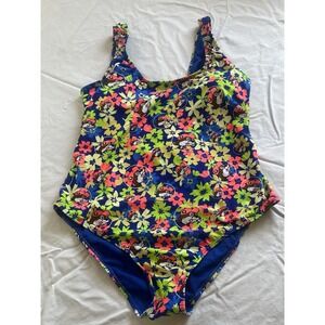 Buc-ees Beaver Floral Logo Women's Swimsuit Bathing Suit‎ Size Small